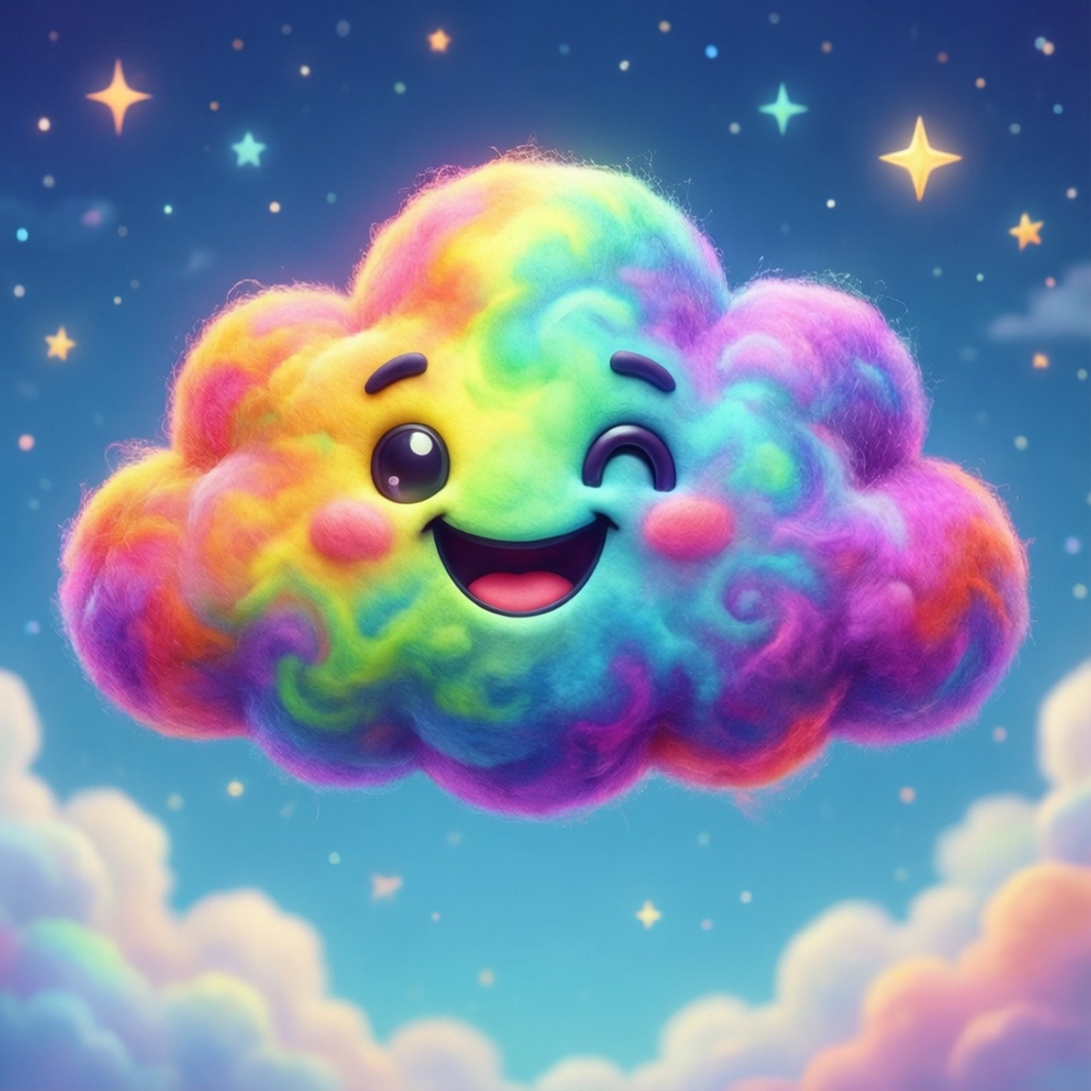 Nuage de dessin animé mignon Fonds d'écran