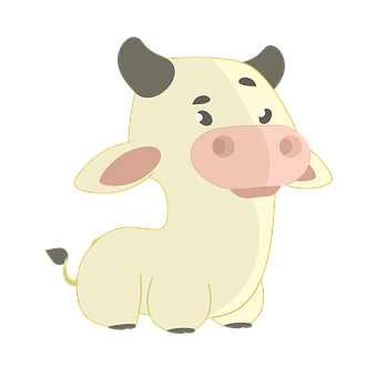 Cute Cartoon Cow Illustration PNG