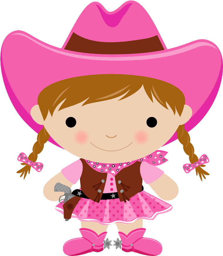 Download Cute Cartoon Cowgirl Vector | Wallpapers.com