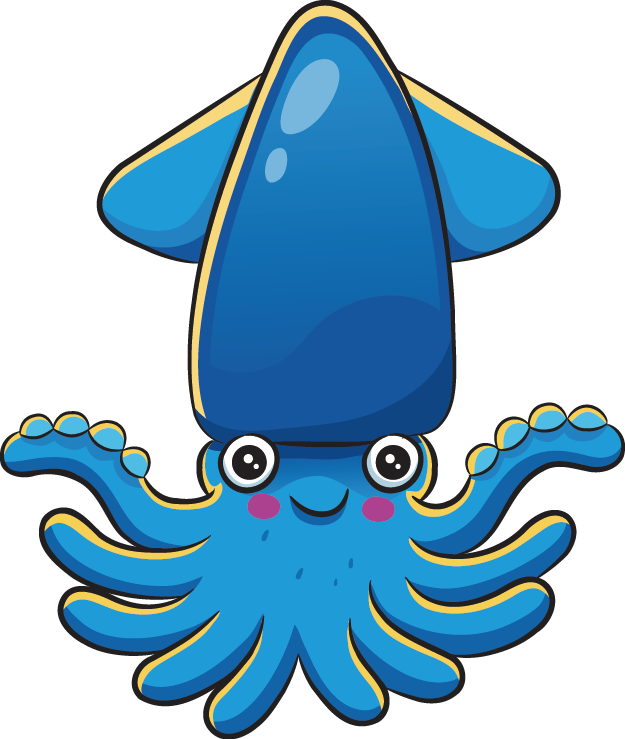 Cute Cartoon Cuttlefish.png PNG