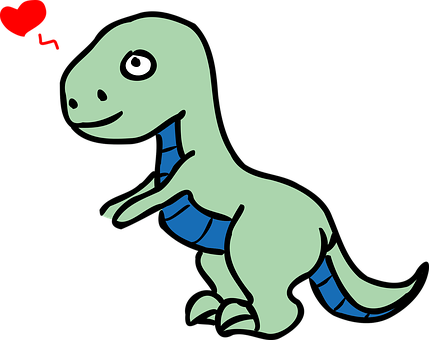 Cute Cartoon Dinosaur Love PNG