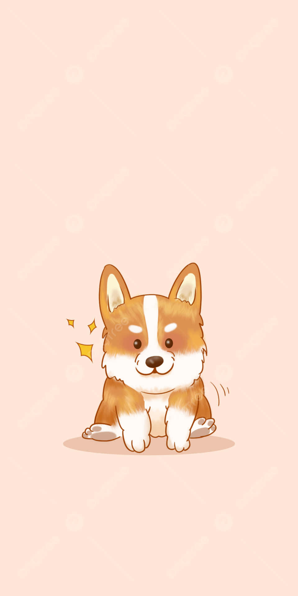 How adorably cute is this cartoon pup? Wallpaper