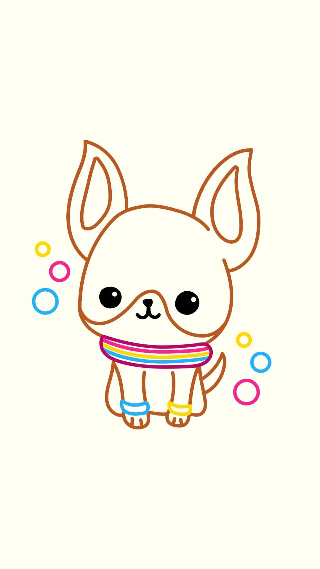 Cute Cartoon Dog Illustration Wallpaper