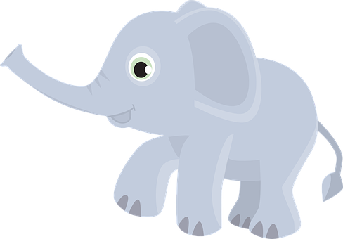 Cute Cartoon Elephant PNG