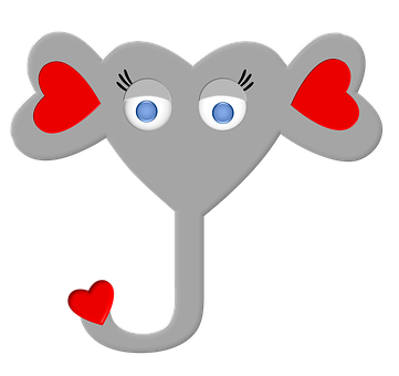 Cute Cartoon Elephant Graphic PNG