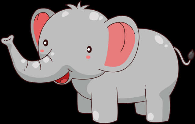 Cute Cartoon Elephant PNG