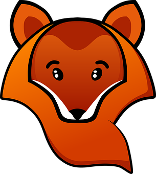 Cute Cartoon Fox Head PNG