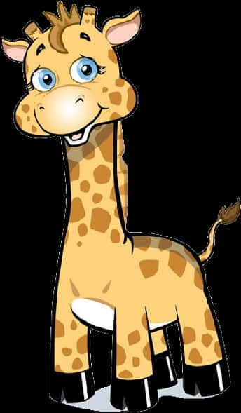 Cute Cartoon Giraffe Standing PNG