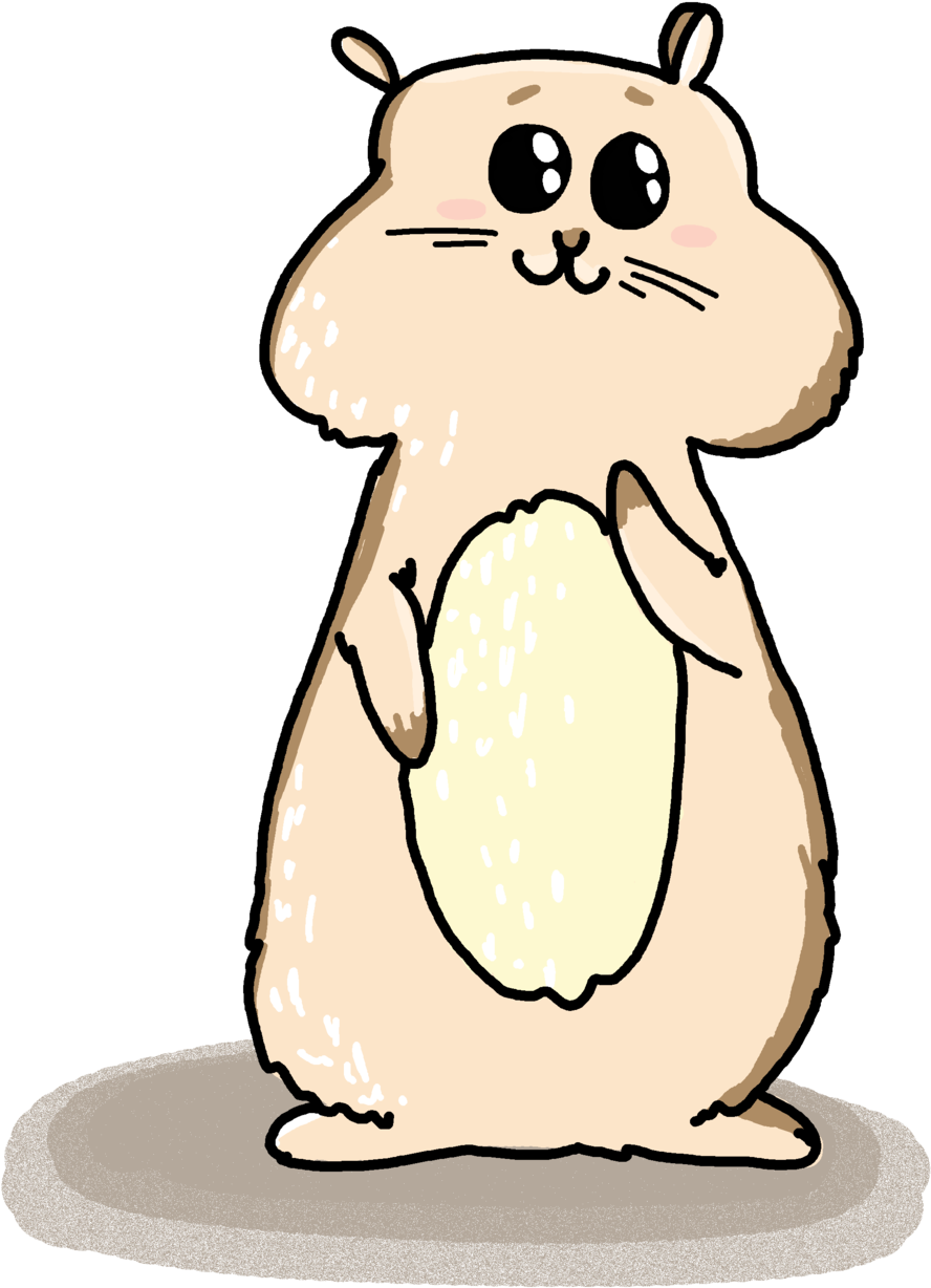 Cute Cartoon Hamster Standing PNG