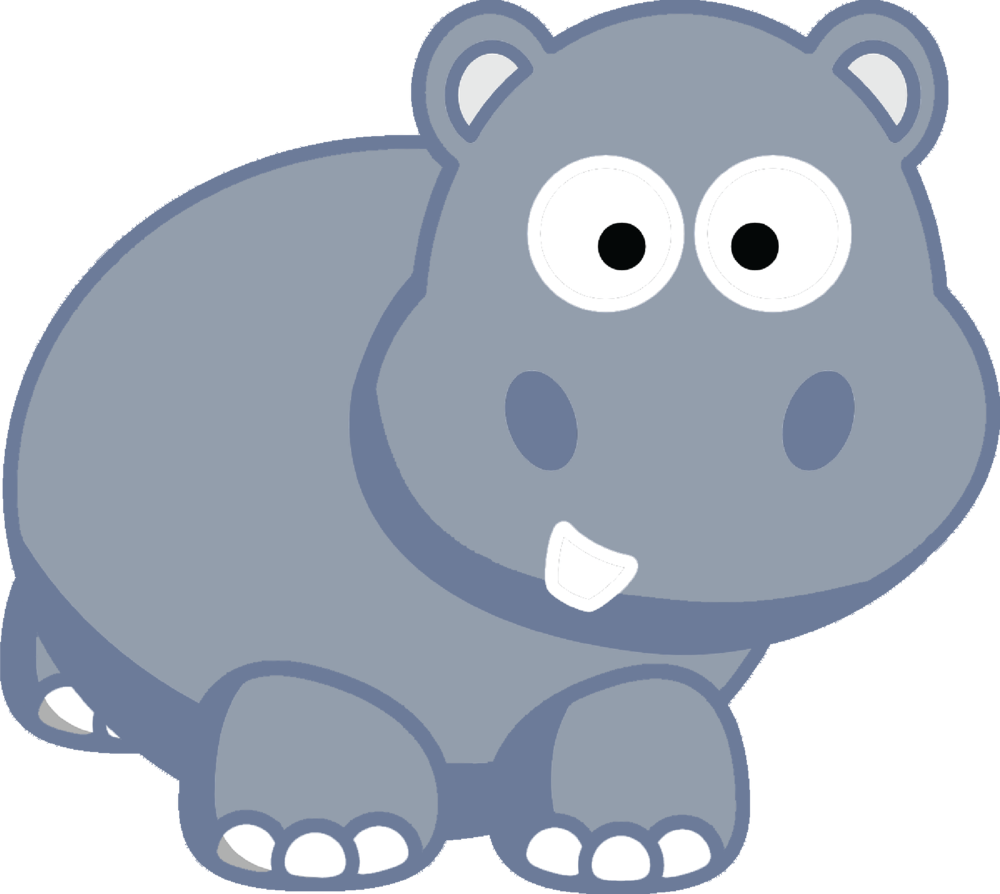 Cute Cartoon Hippo PNG