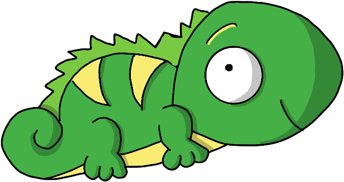 Cute Cartoon Iguana PNG