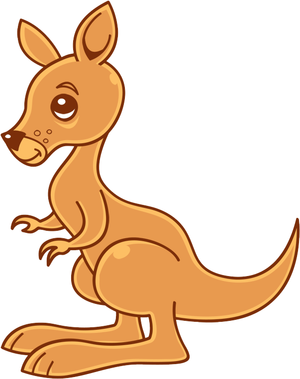 Cute Cartoon Kangaroo PNG