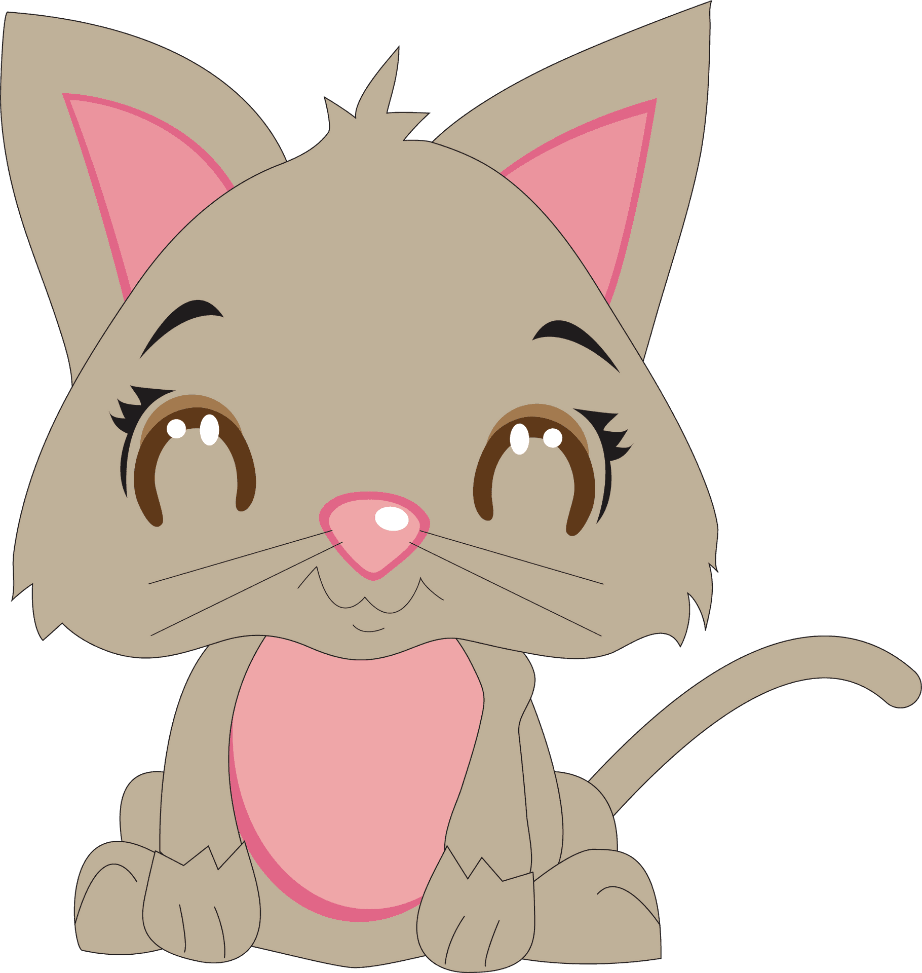 Cute Cartoon Kitten PNG