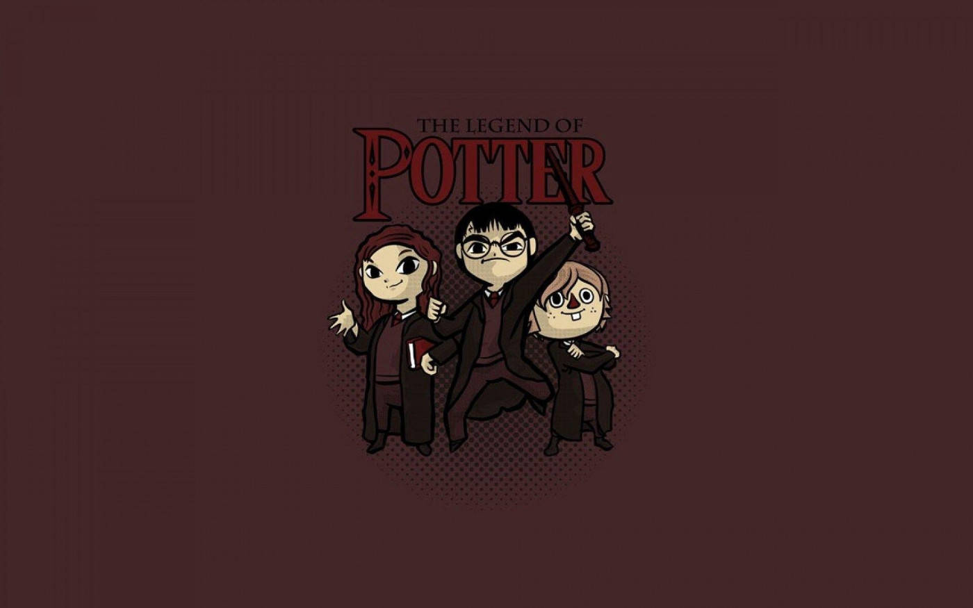 Cute Cartoon Legend of Harry Potter iPad Wallpaper