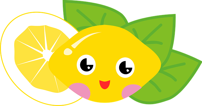 Cute Cartoon Lemon Character PNG