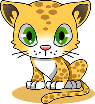 Cute Cartoon Leopard Cub PNG