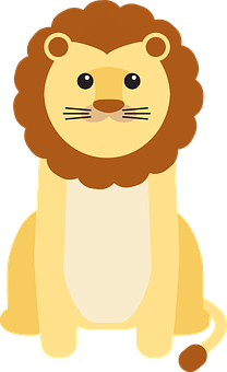 Cute Cartoon Lion Illustration PNG