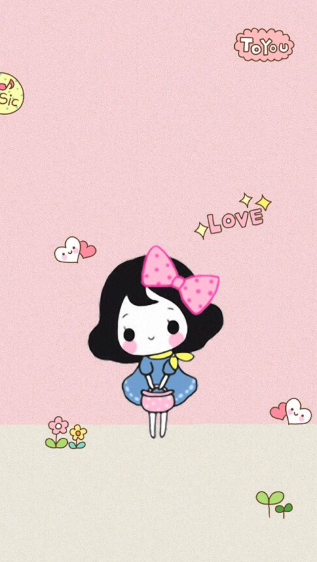Download Cute Cartoon Little Girl Wallpaper 