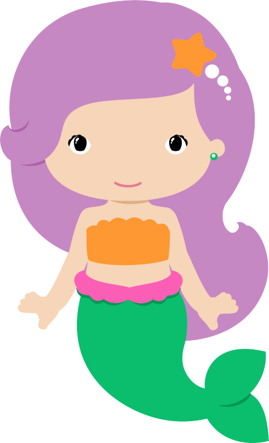 Cute Cartoon Mermaid Clipart PNG