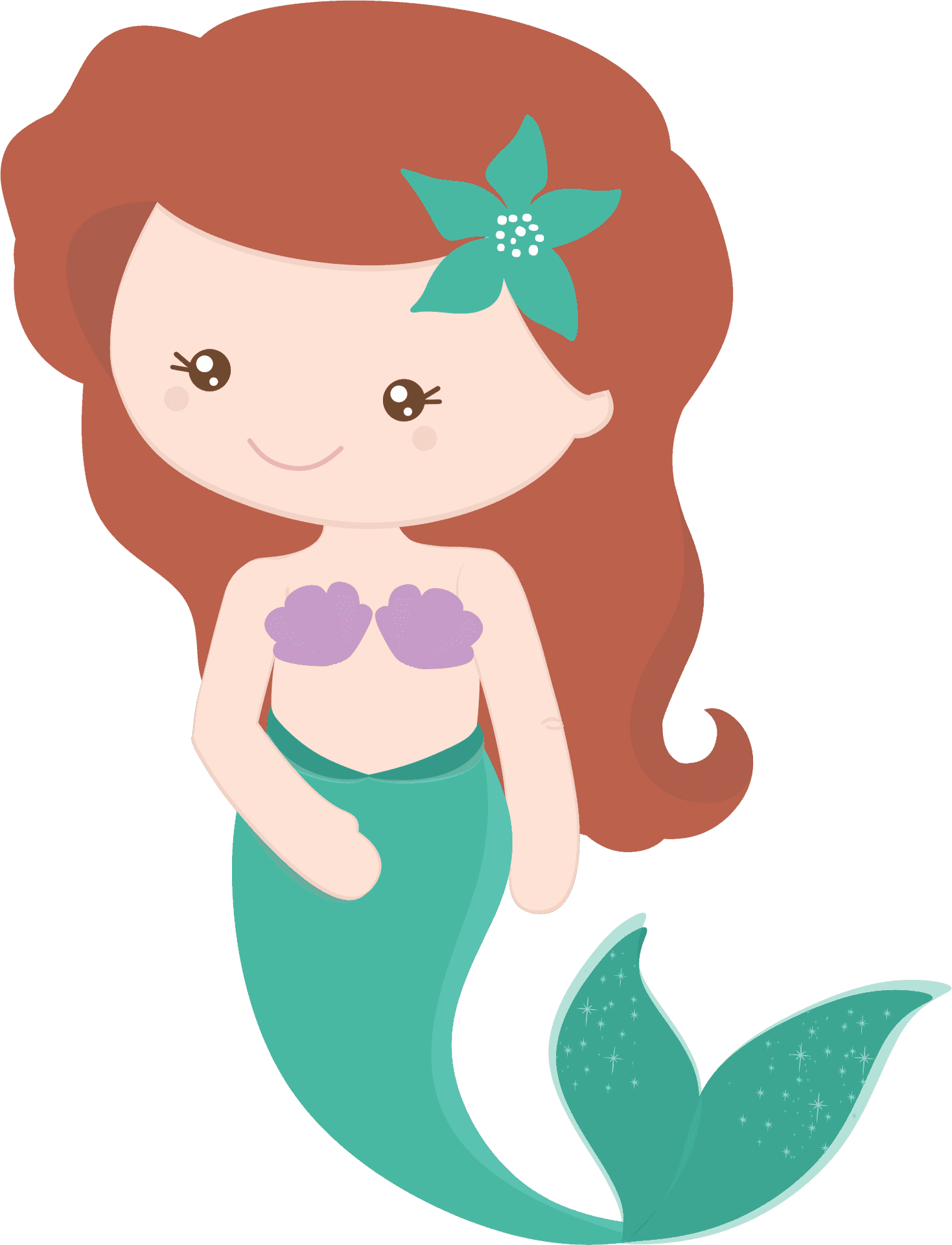 Cute Cartoon Mermaid Clipart PNG