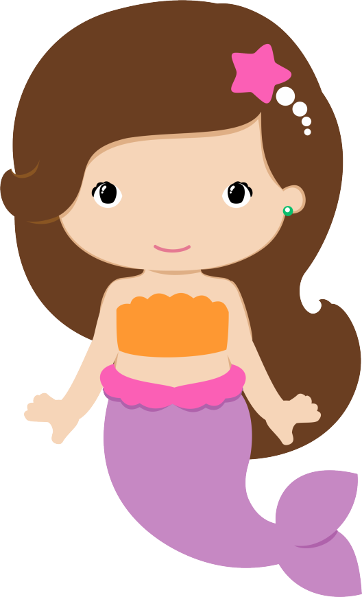 Cute Cartoon Mermaid Clipart PNG