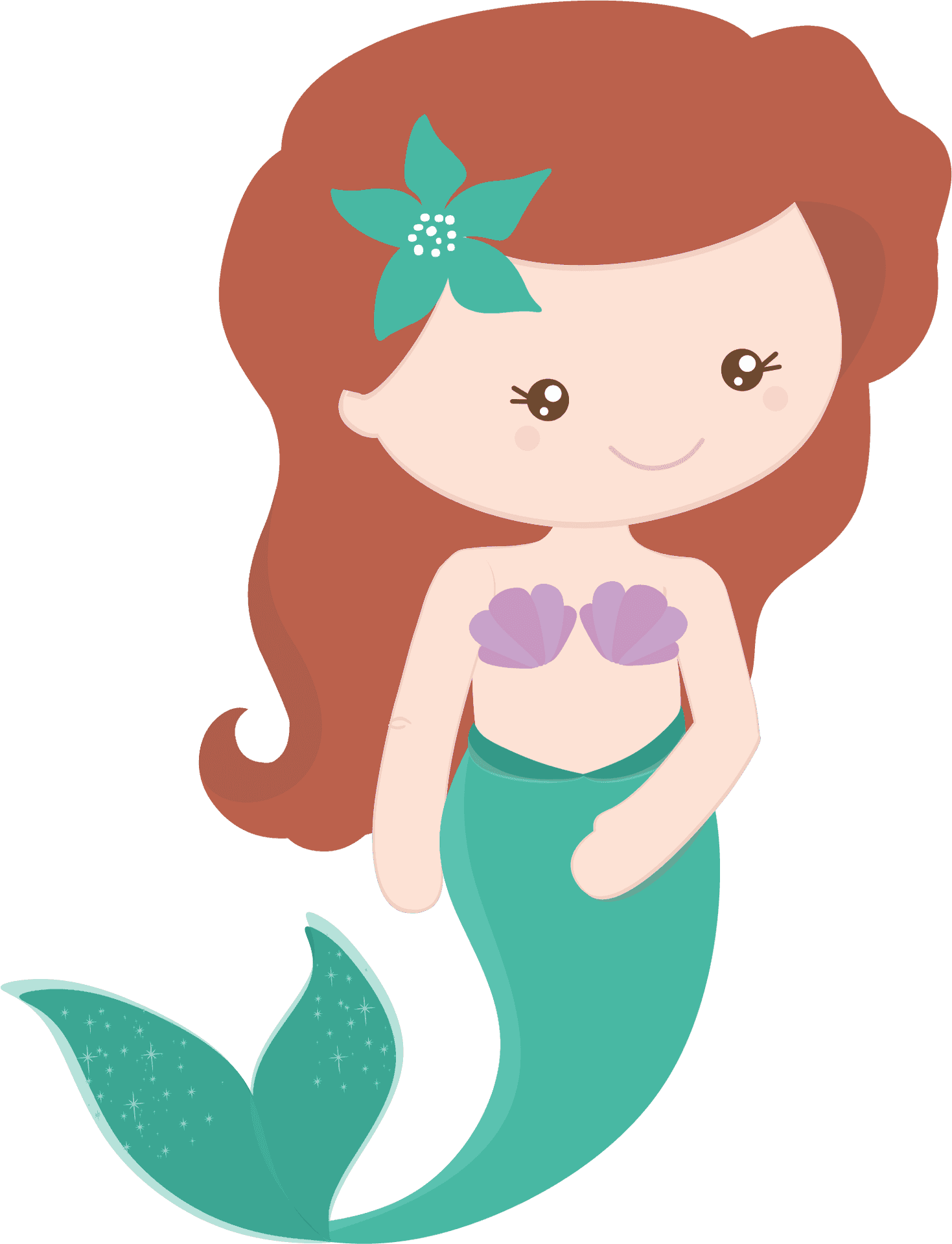 Cute Cartoon Mermaid Illustration PNG