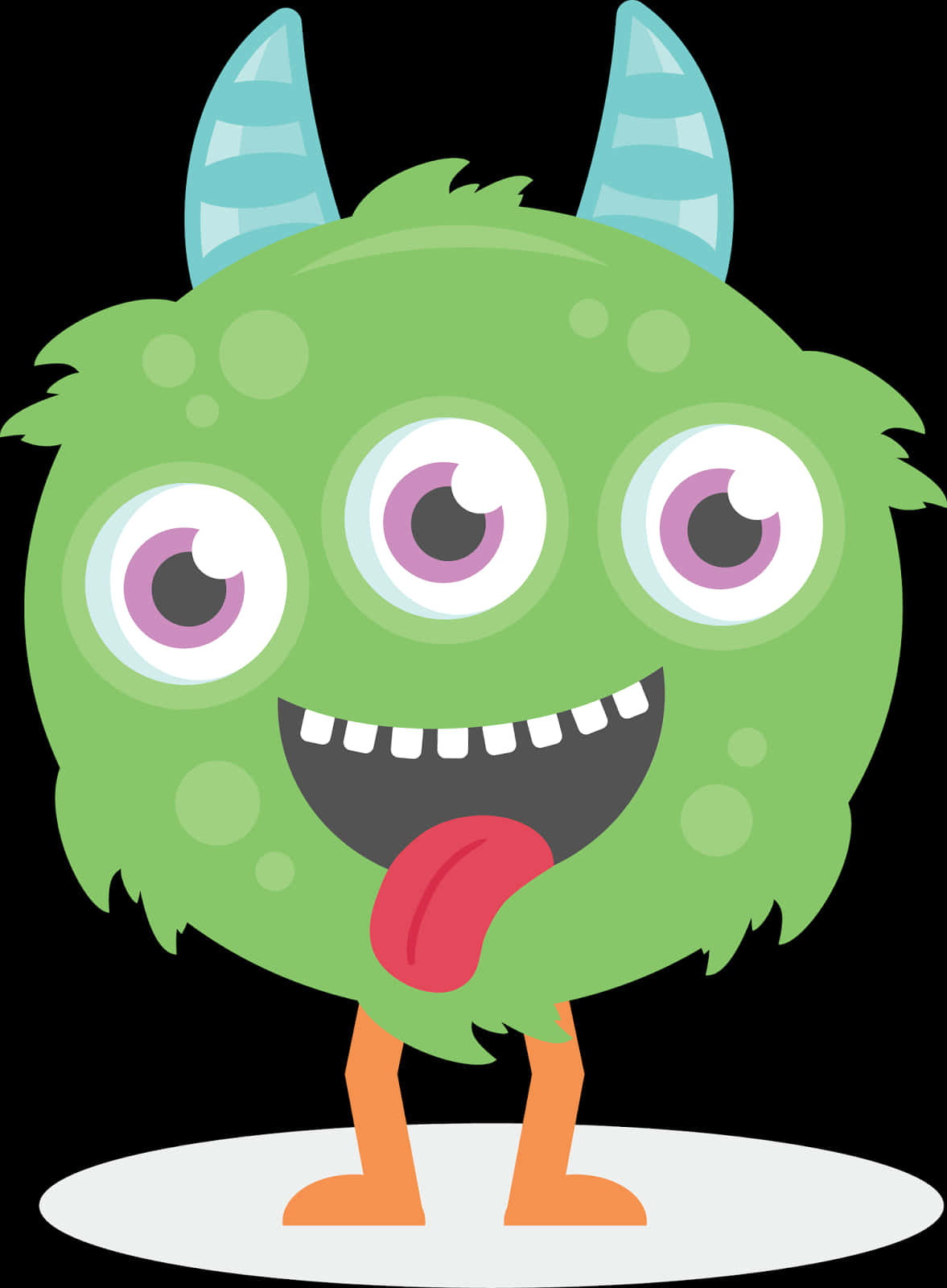 Cute Cartoon Monster Sticking Out Tongue PNG