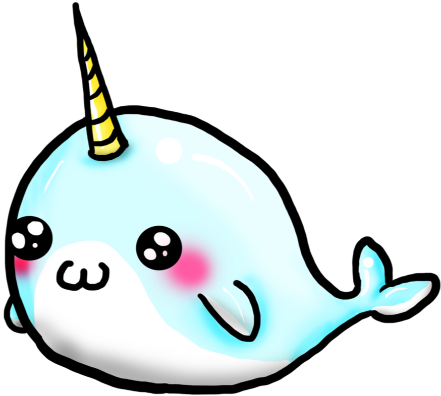 Cute Cartoon Narwhal PNG