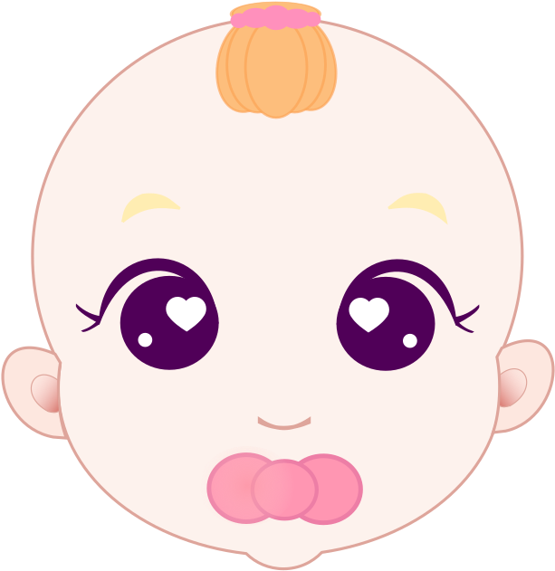 Cute Cartoon Newborn Face PNG