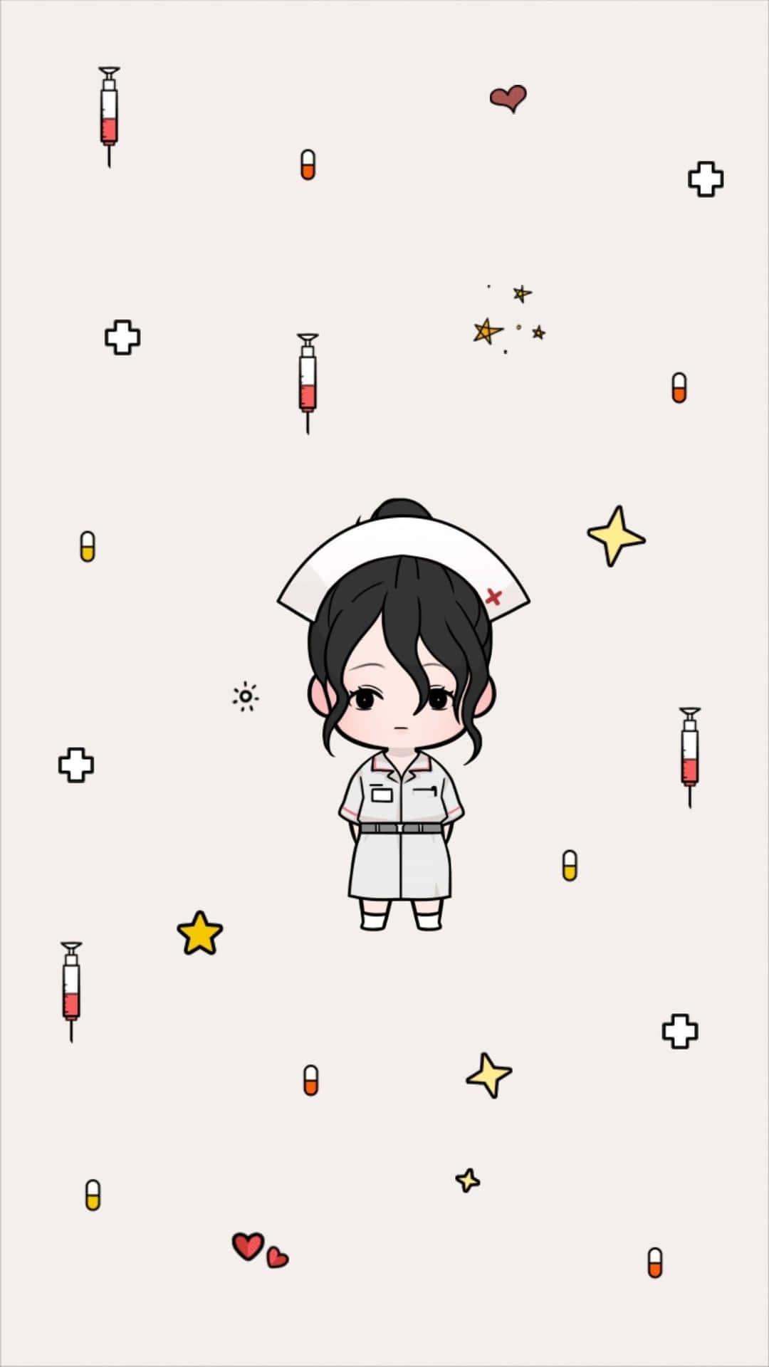 Cute Cartoon Nurse Character Wallpaper