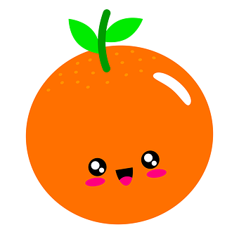 Cute Cartoon Orange PNG