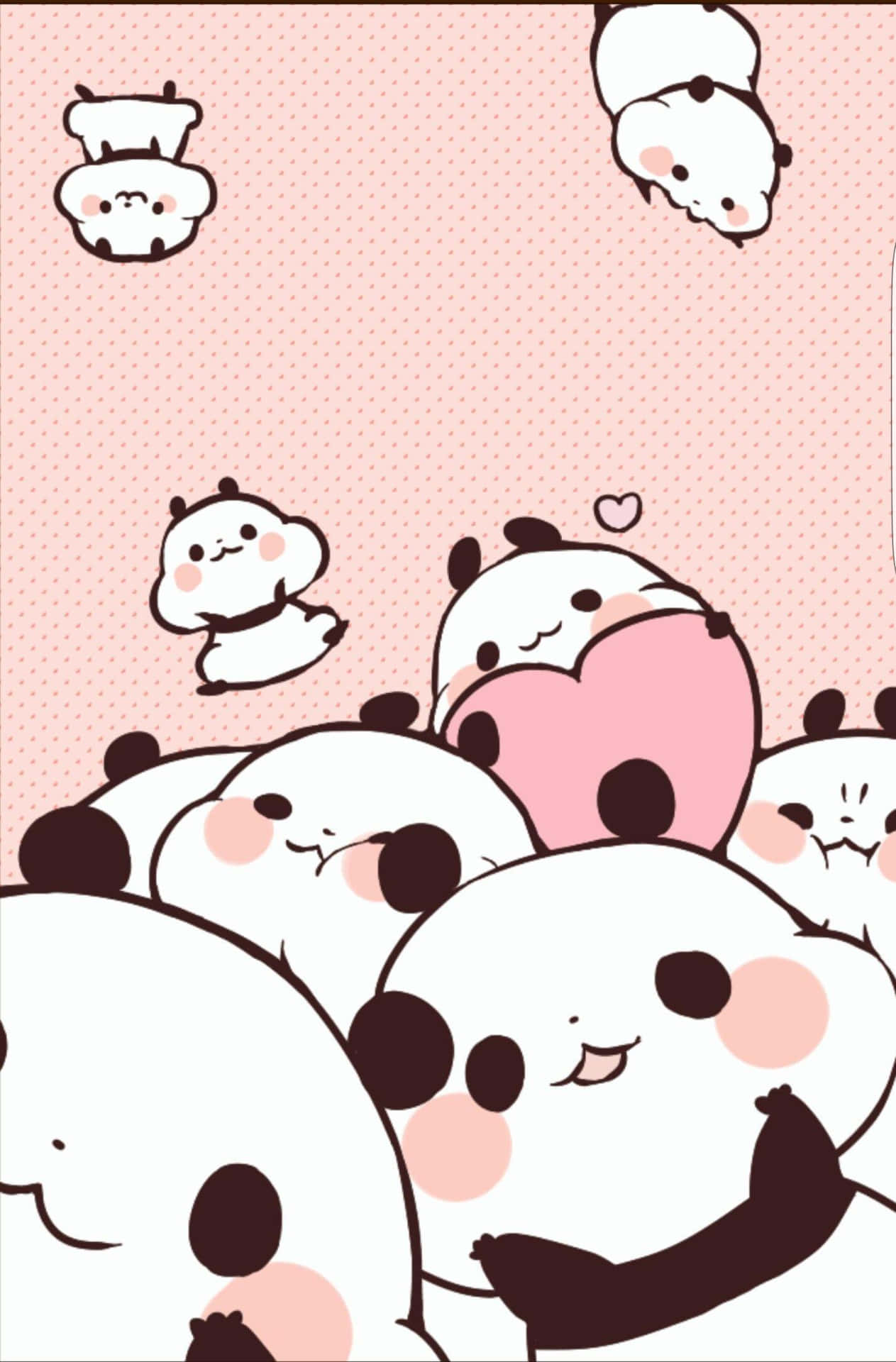 Cute Cartoon Panda Chubby Cheeks Background