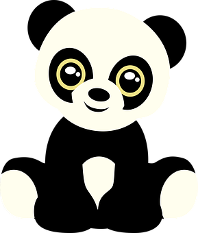 Cute Cartoon Panda Face PNG