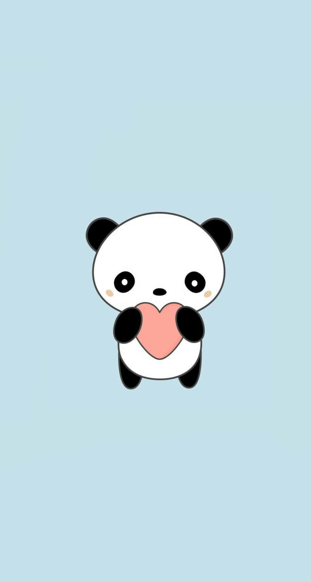 Cute Cartoon Panda Heart Background