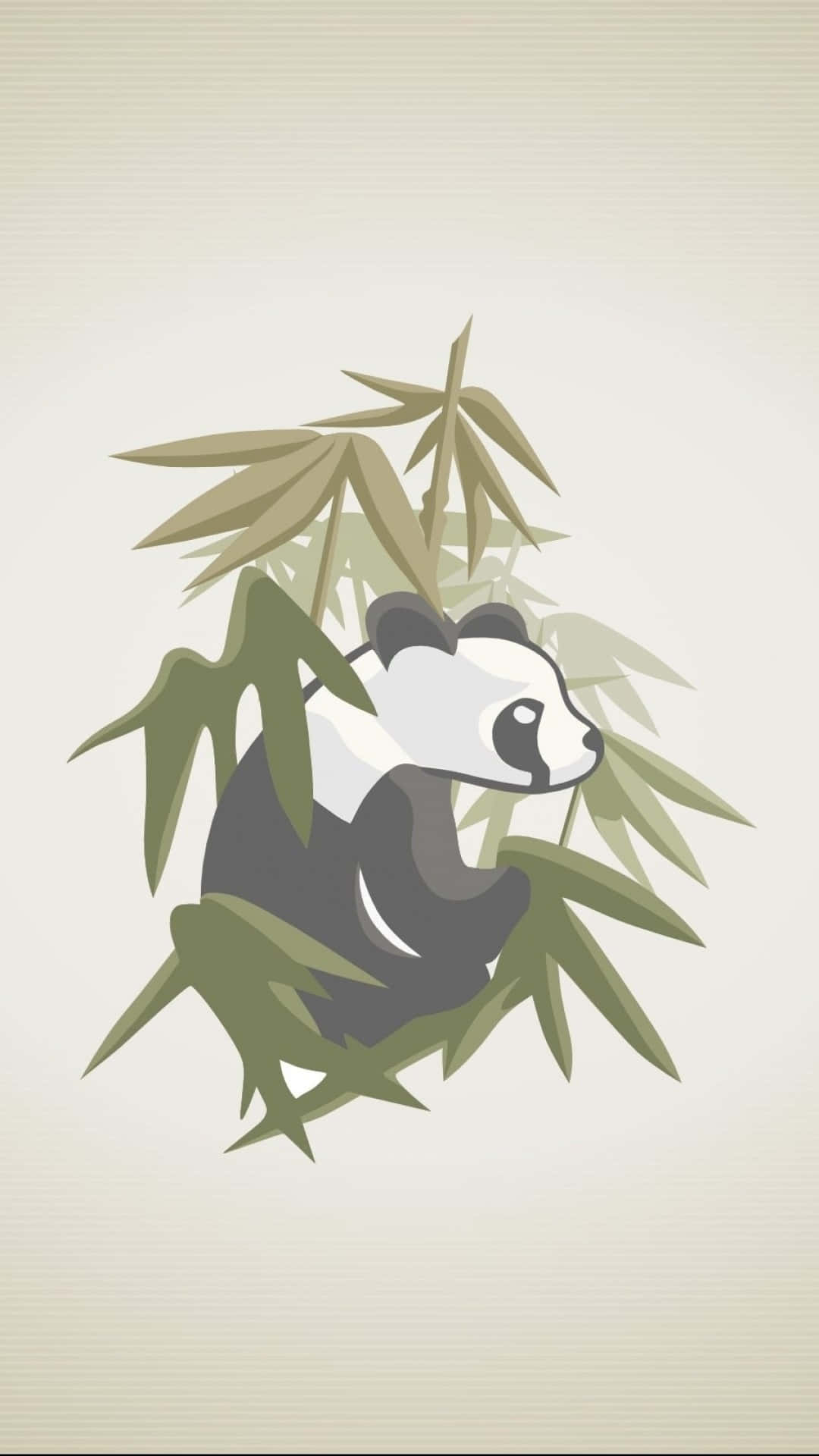 Cute Cartoon Panda Leaf Wallpaper