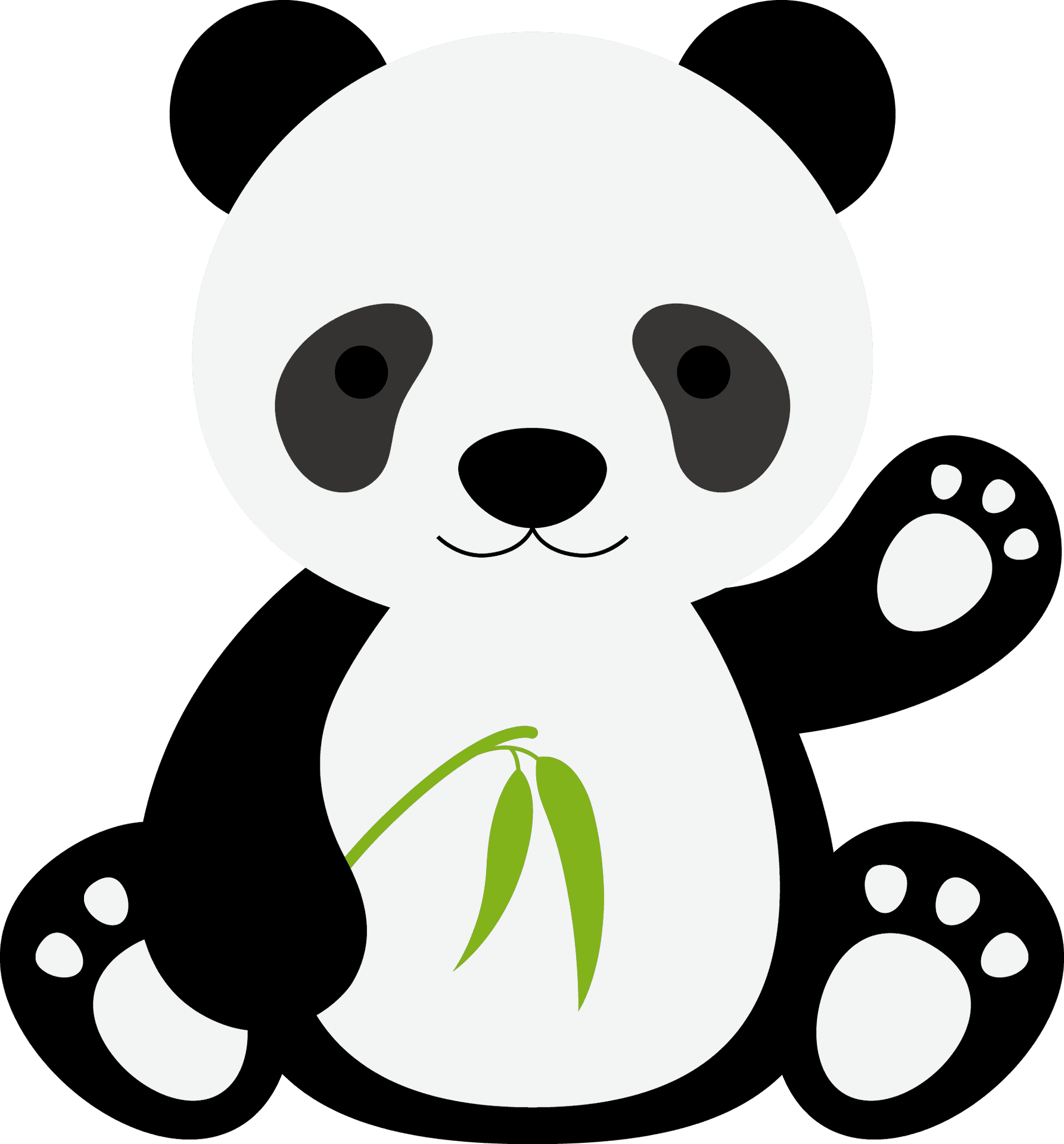 Cute Cartoon Panda Vector PNG