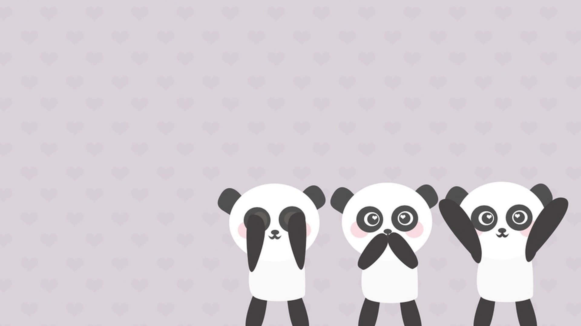 Cute Cartoon Pandas Background