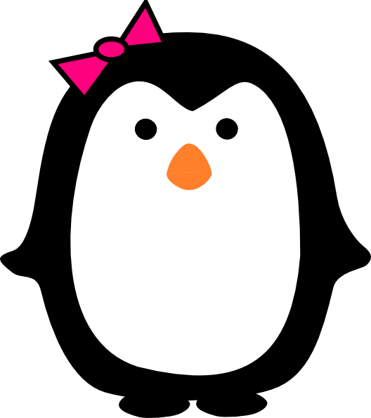 Cute Cartoon Penguinwith Pink Bow PNG