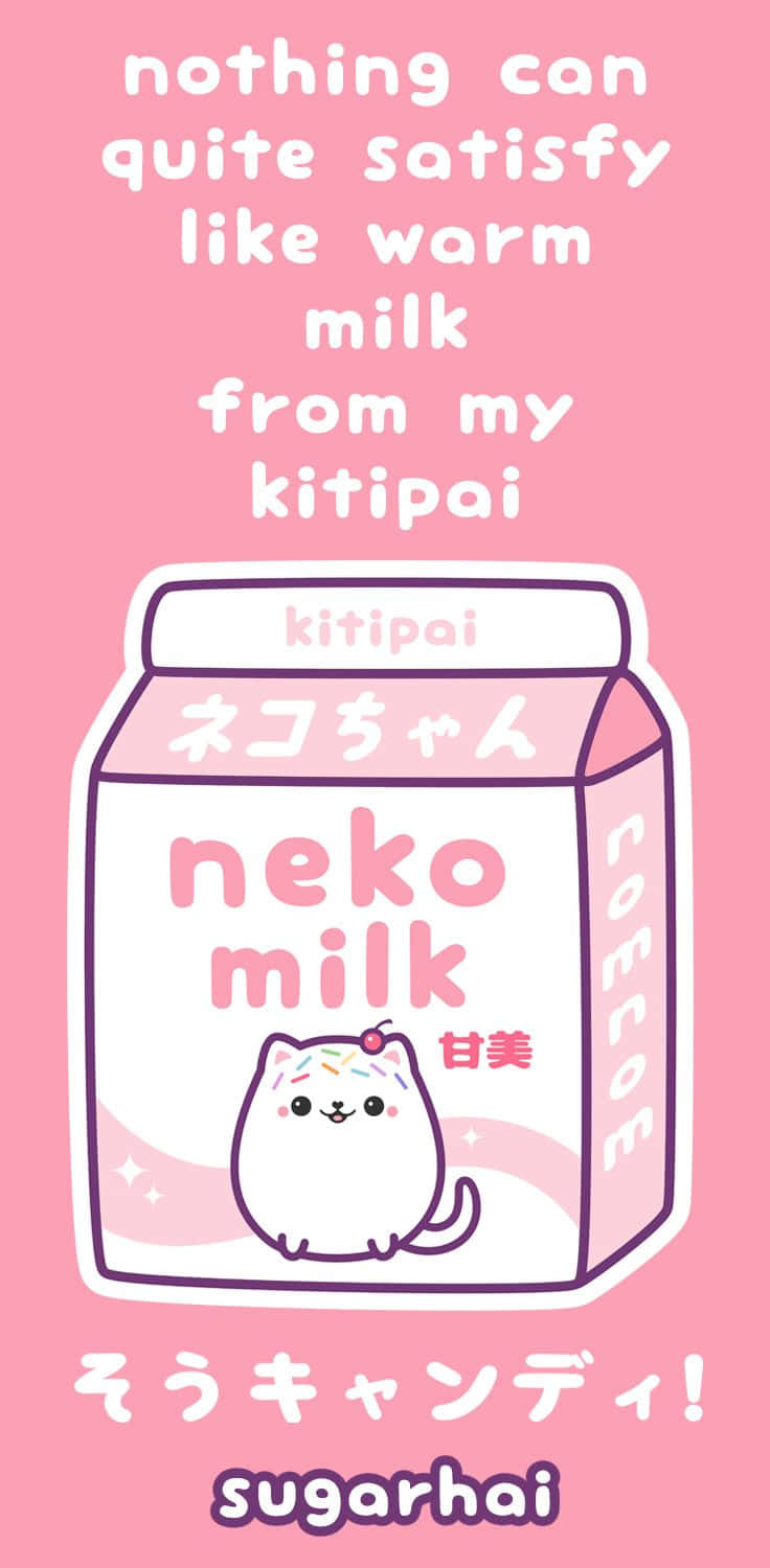 A Pink Milk Carton With The Words, Nothing Can Quite Sooth Like Kitty Milk