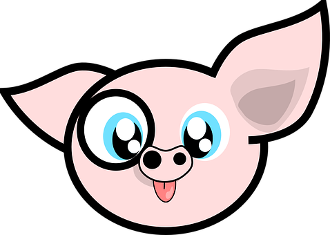 Cute Cartoon Pig Face PNG
