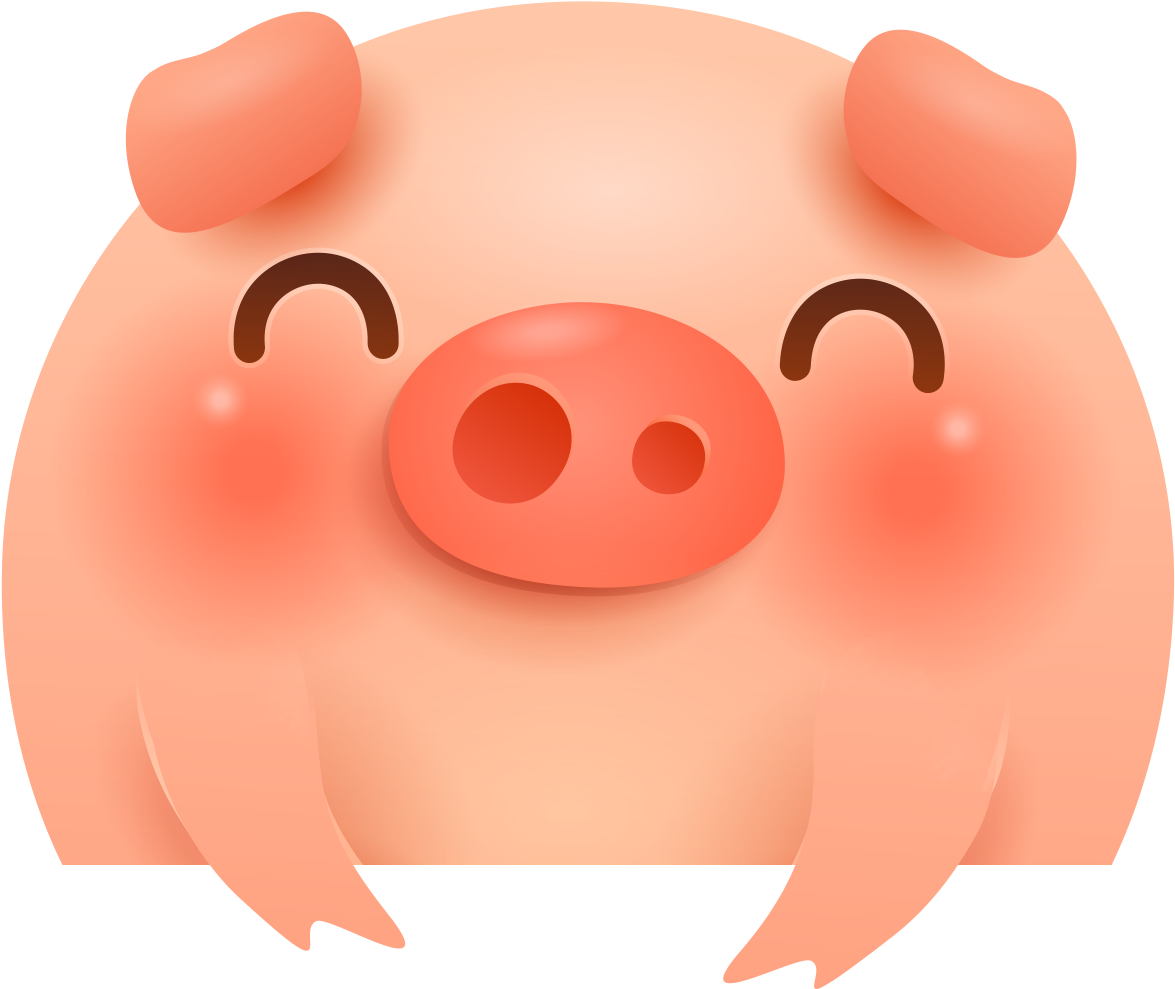 Cute Cartoon Pig Face PNG