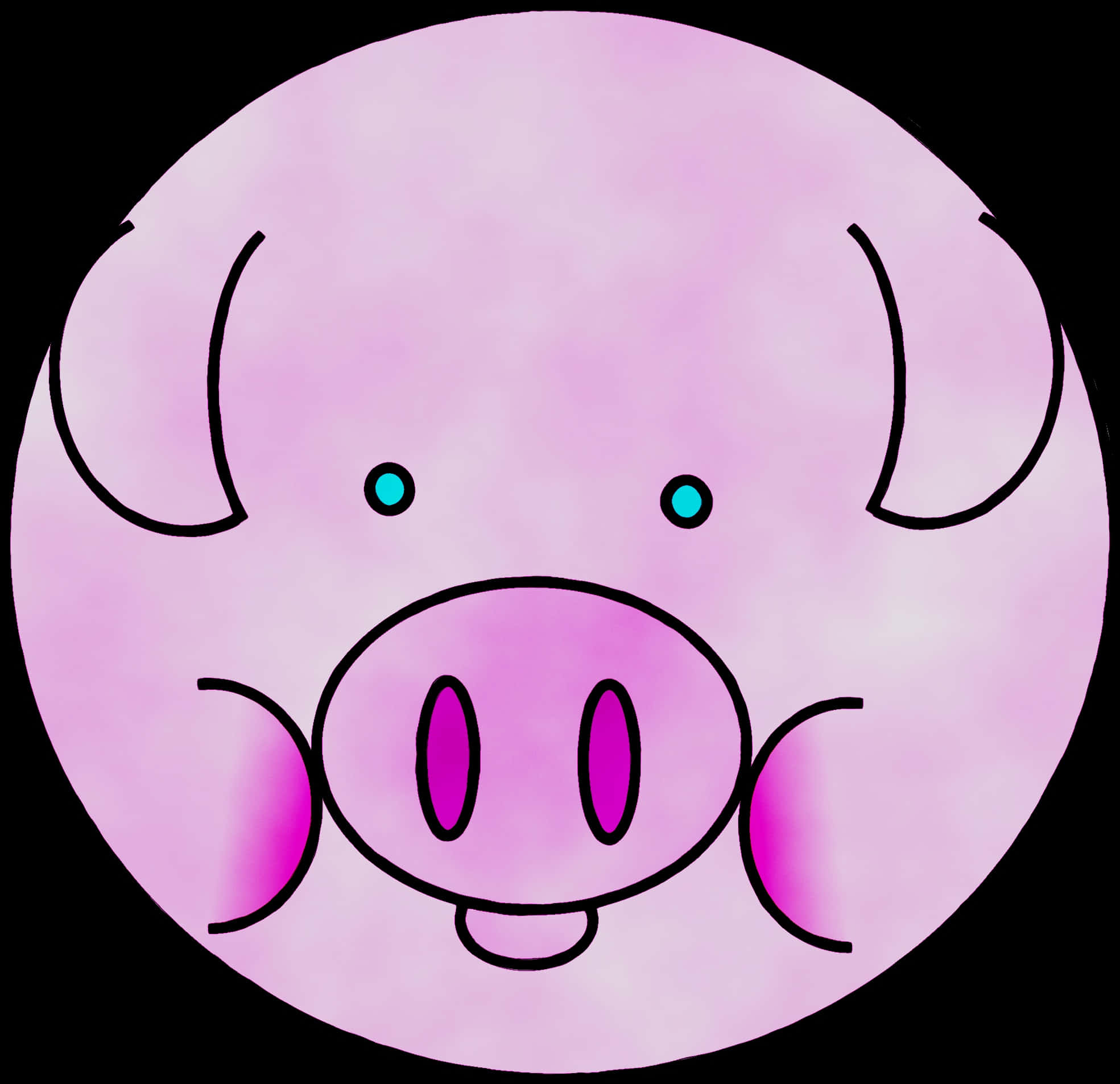 Cute Cartoon Pig Face PNG