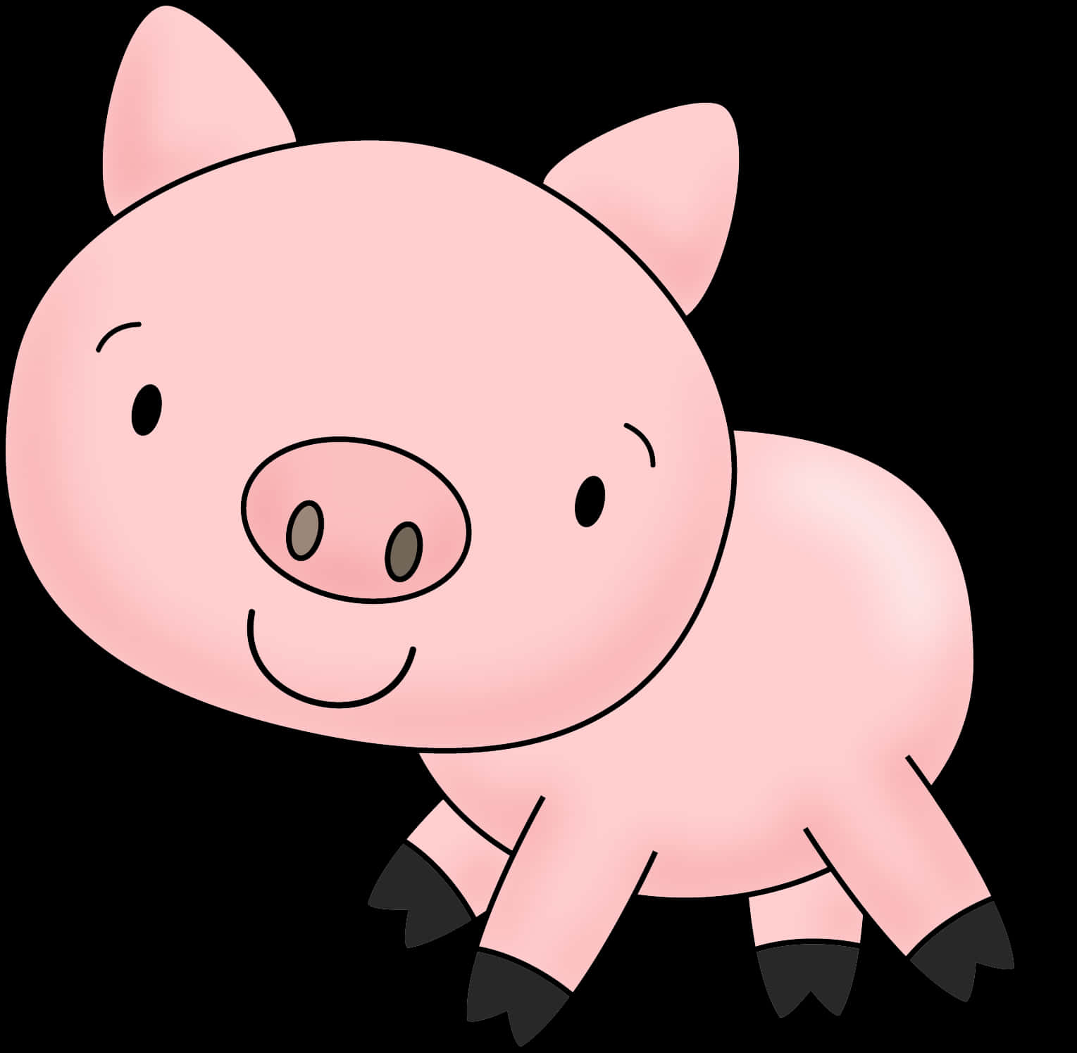 Download Cute Cartoon Pig Illustration | Wallpapers.com