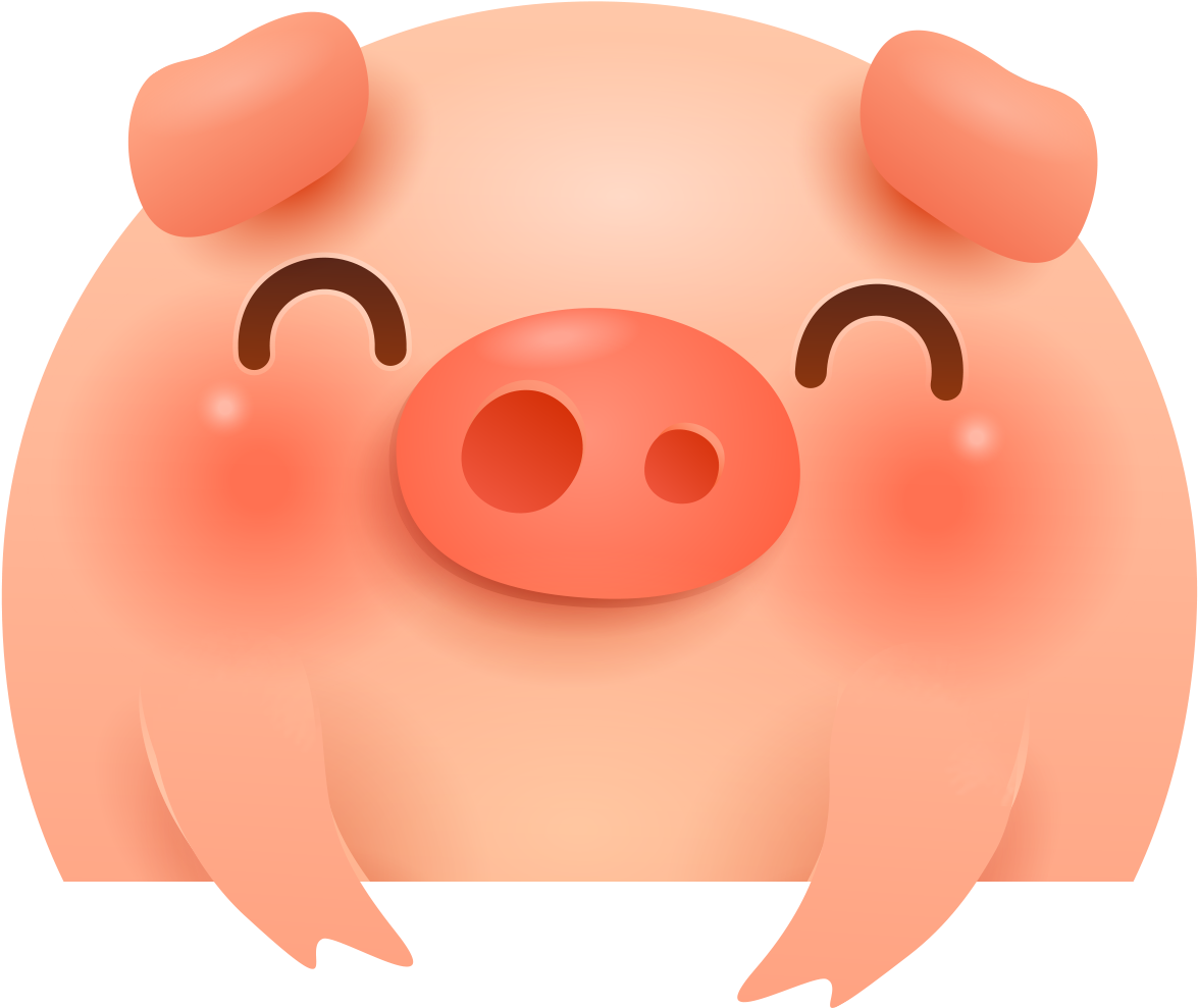 Cute Cartoon Piggy Emoji PNG