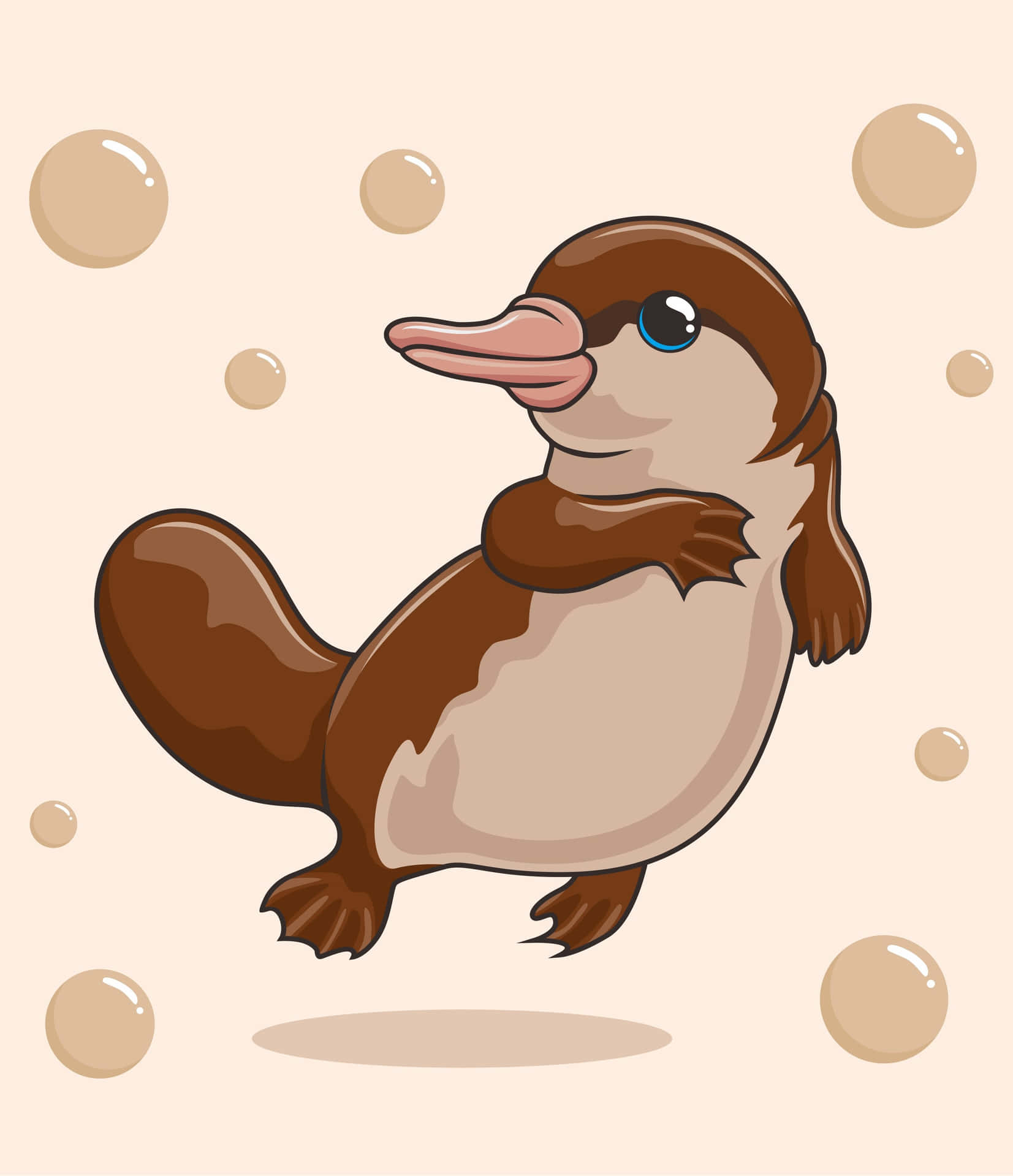 Cute Cartoon Platypus Wallpaper