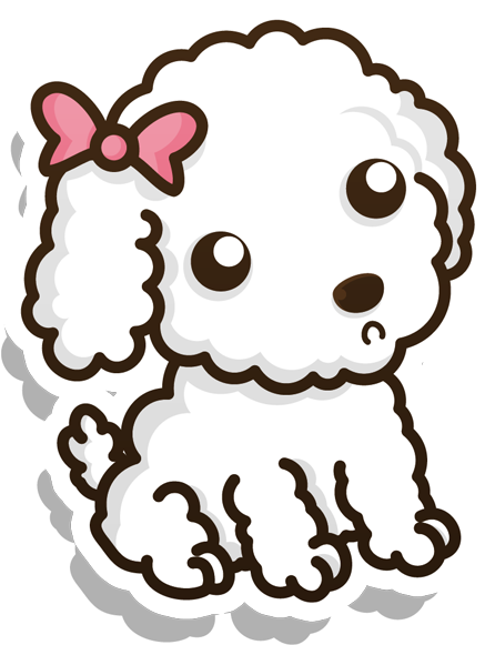 Cute Cartoon Poodle Sticker SVG