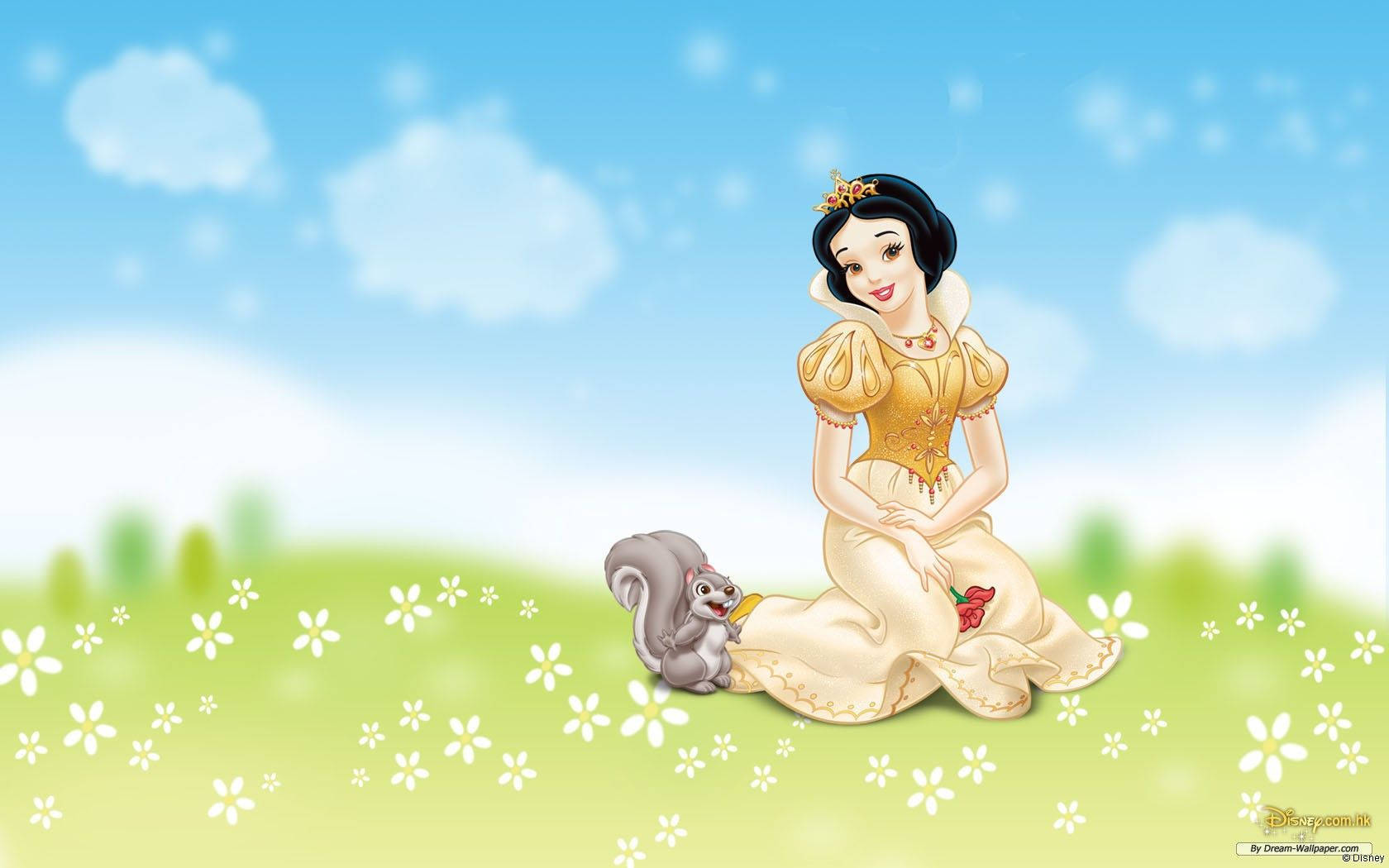 Cute Cartoon Princess Snow White Wallpaper