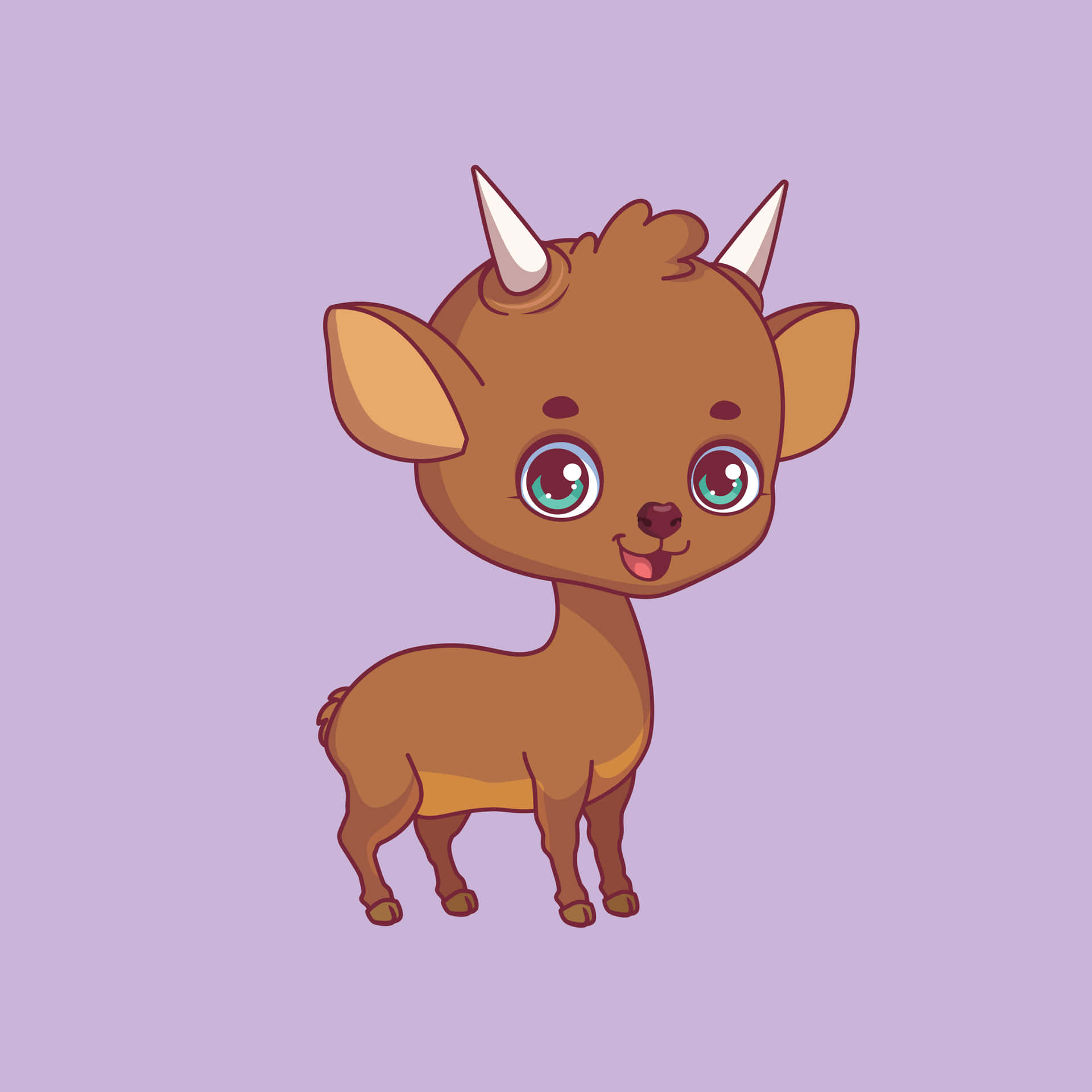 Pudu Kartun Yang Lucu Wallpaper