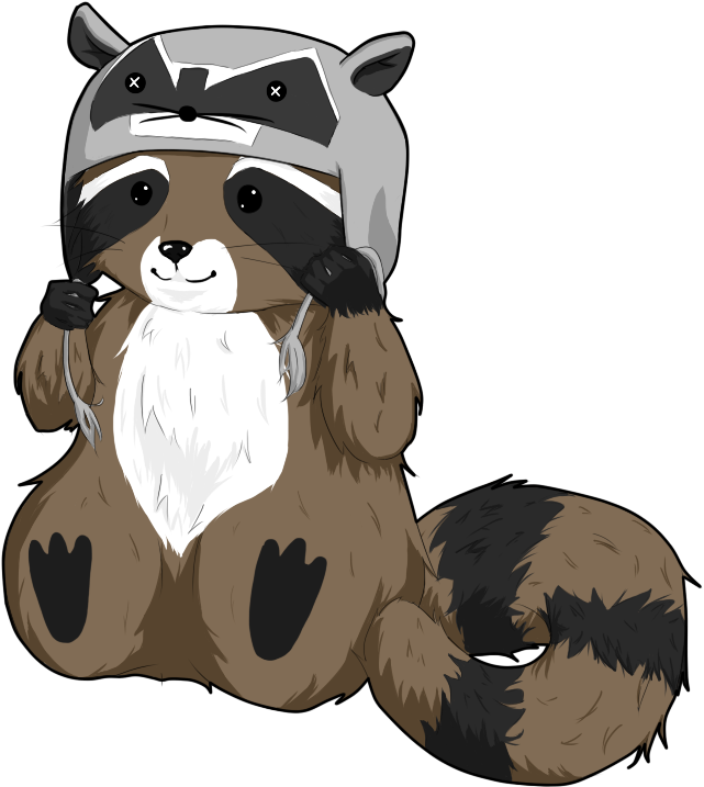 Cute Cartoon Raccoon Adjusting Hat PNG