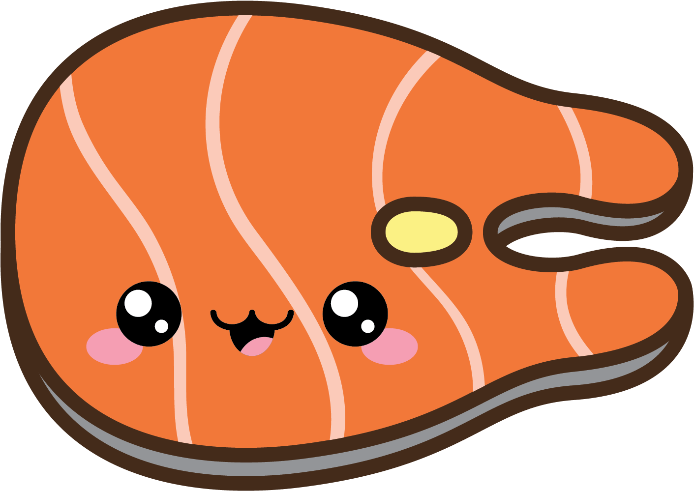 Cute Cartoon Salmon Steak PNG